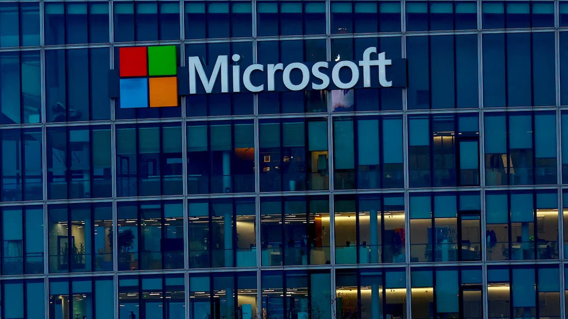 A view shows a Microsoft logo at Microsoft offices in Issy-les-Moulineaux near Paris, France on February 9, 2024. PHOTO | REUTERS