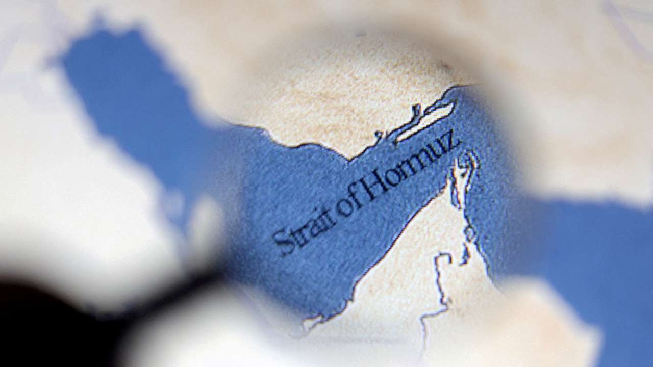 FILE PHOTO: Illustration shows map showing the Strait of Hormuz and Iran
