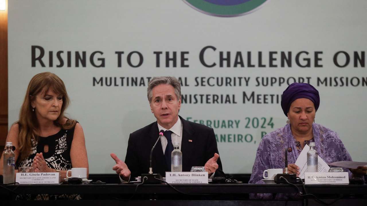 U.S. Secretary of State Antony Blinken attends a meeting on Haiti, in Rio de Janeiro