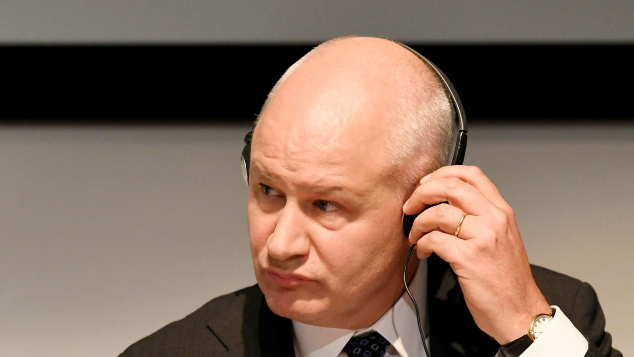 British Ambassador to the Netherlands Peter Wilson attends a news conference in The Hague