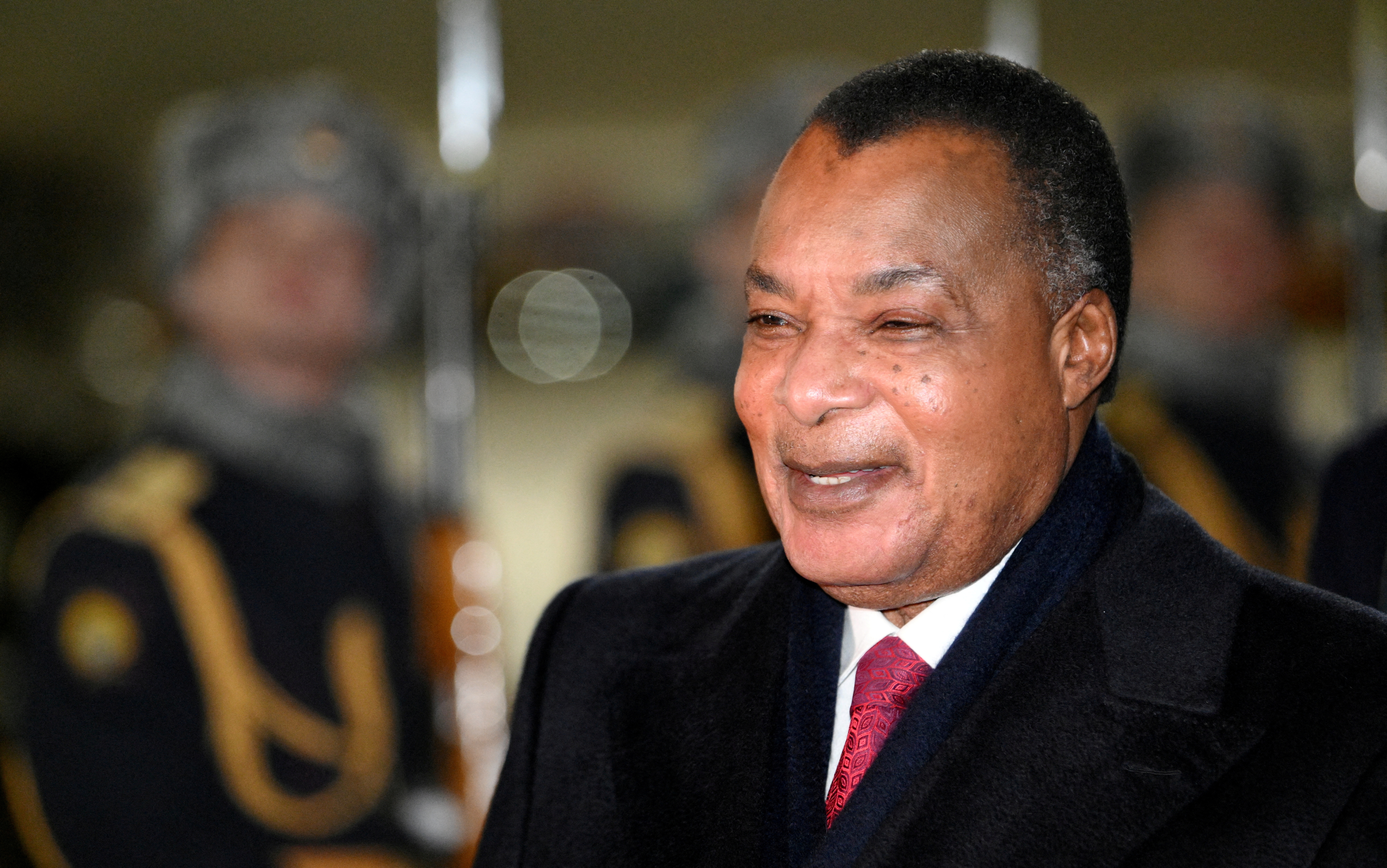 FILE PHOTO: President of the Republic of the Congo Denis Sassou Nguesso arrives for the BRICS Summit in Kazan