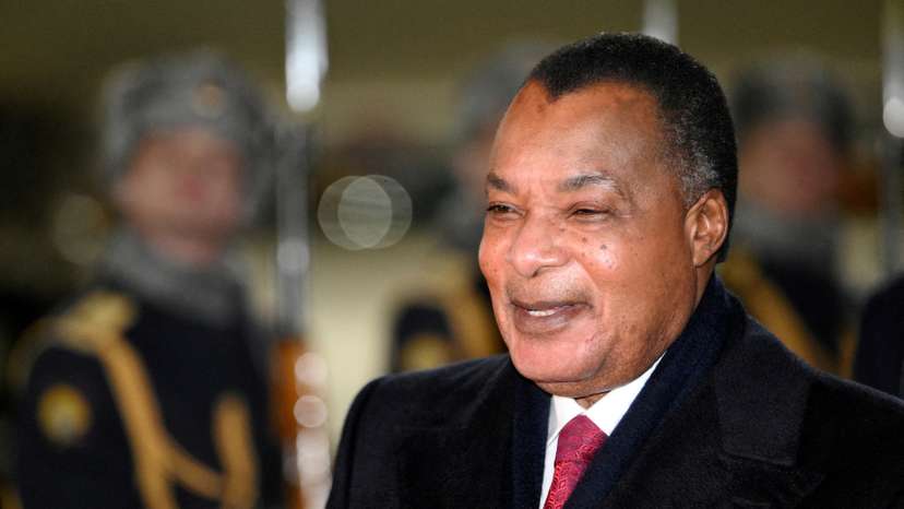 FILE PHOTO: President of the Republic of the Congo Denis Sassou Nguesso arrives for the BRICS Summit in Kazan