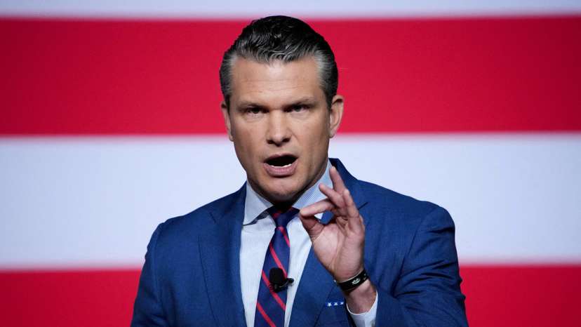 FILE PHOTO: Trump and Hegseth address U.S. senior military leaders at Quantico