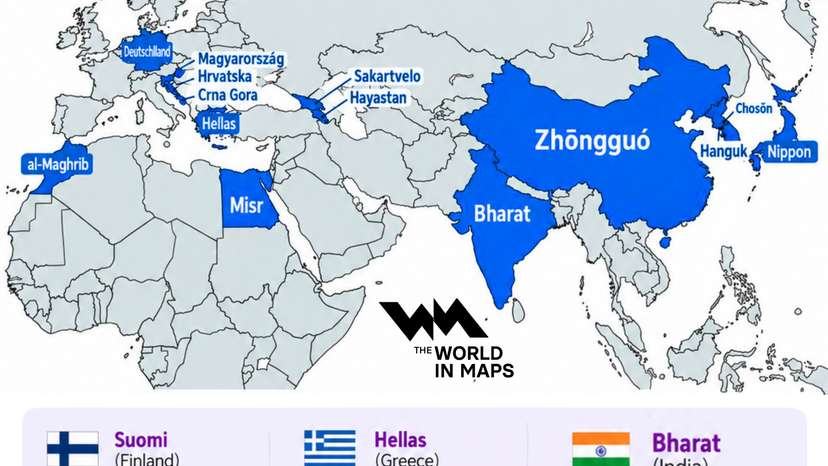 From Suomi to Zhongguo, why some countries have completely different names at home
