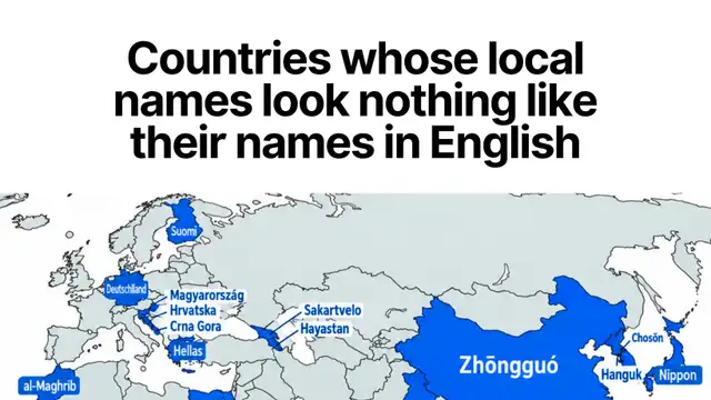 From Suomi to Zhongguo, why some countries have completely different names at home