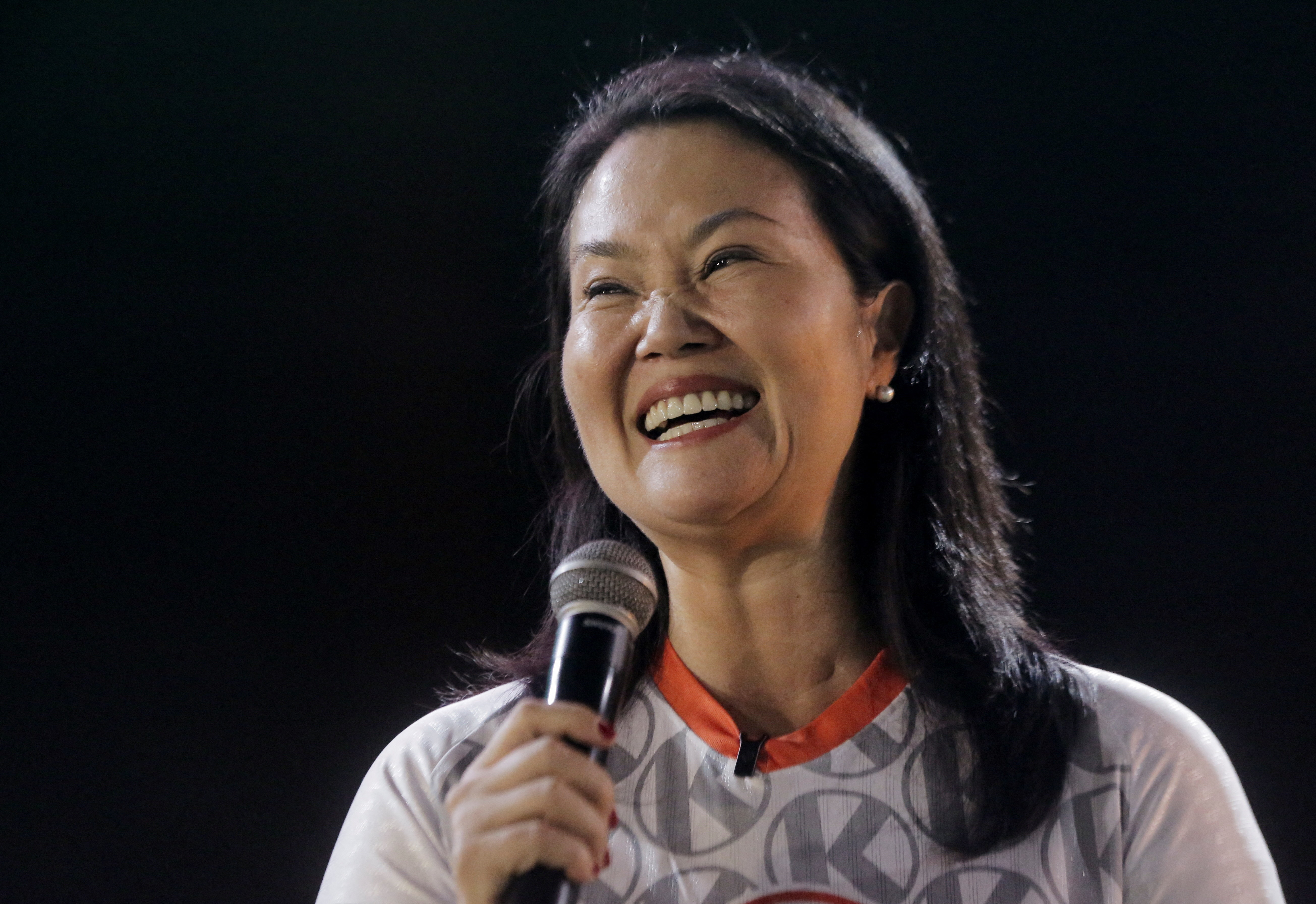 Keiko Fujimori, announces the party’s list of congressional candidates in Lima