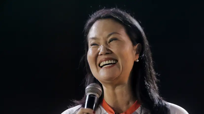 Keiko Fujimori, announces the party’s list of congressional candidates in Lima