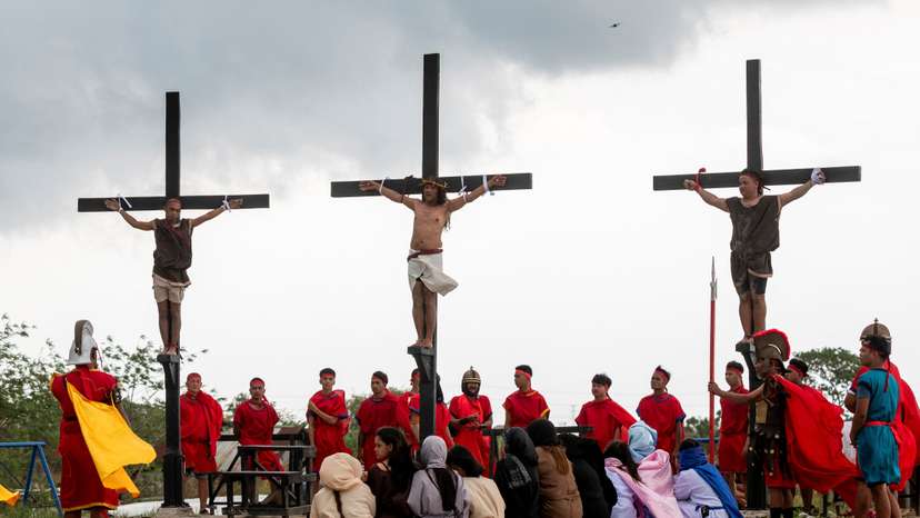 Crucifixion during Good Friday in Philippines