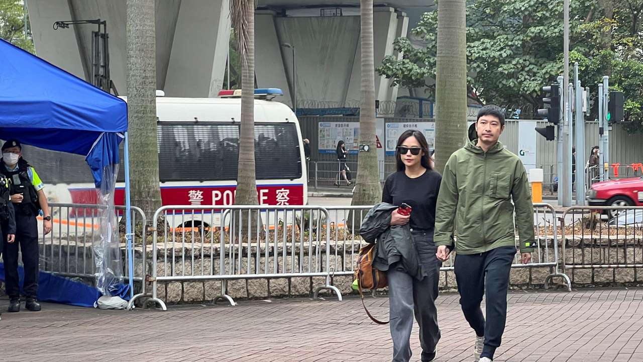 Actor Gregory Wong arrives at the court in Hong Kong