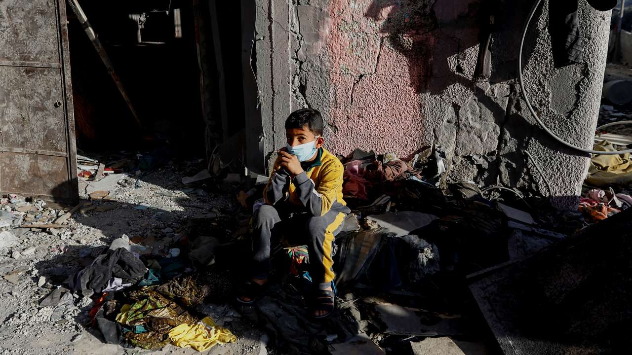 Aftermath of an Israeli strike in Khan Younis