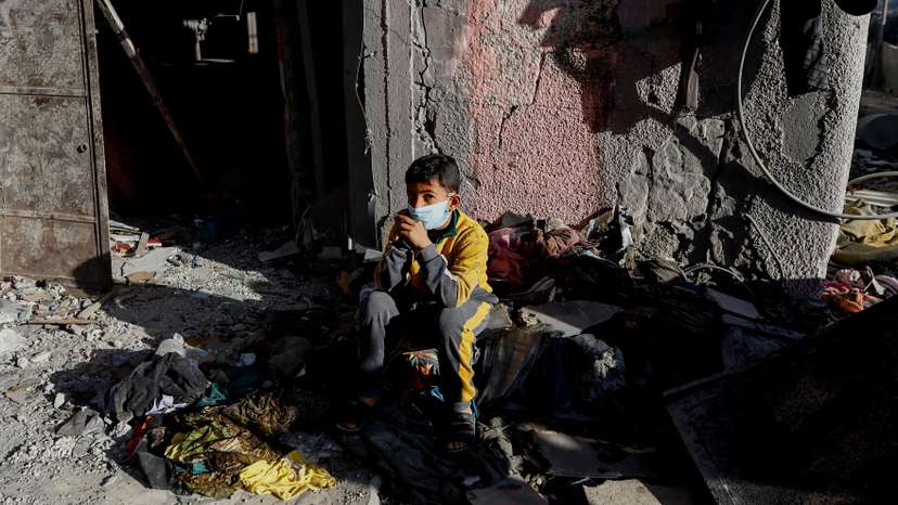 Aftermath of an Israeli strike in Khan Younis