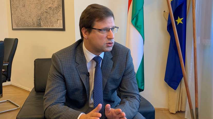 Gergely Gulyas, Hungarian Prime Minister Viktor Orban’s chief of staff speaks during an interview in his office in Budapest
