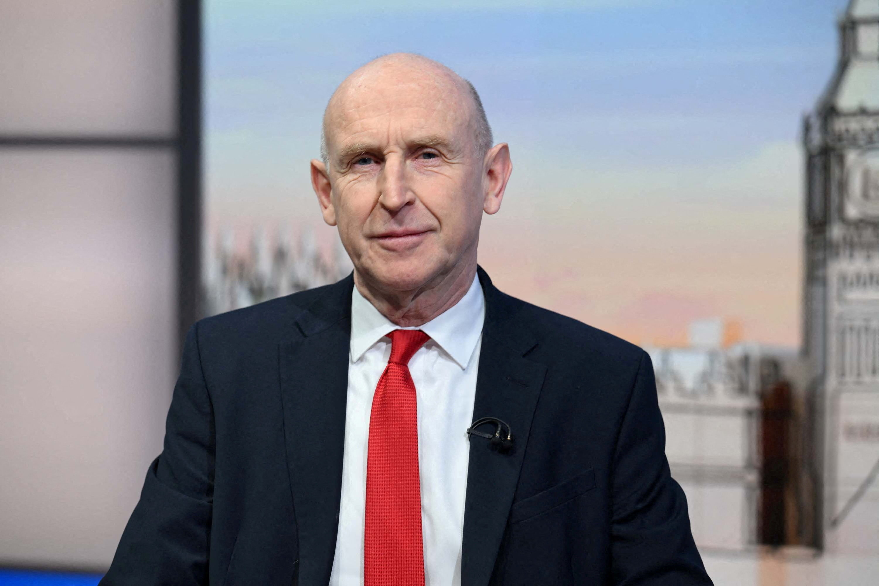 Britain's Defence Secretary John Healey appears on the BBC's programme, Sunday with Laura Kuenssberg in London