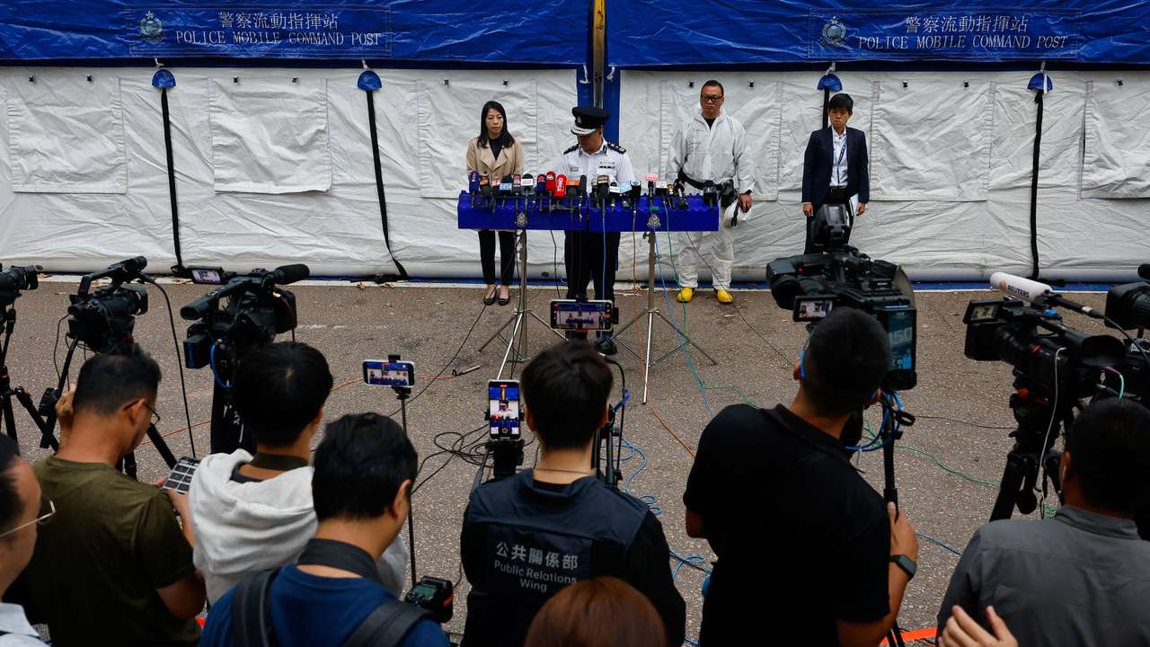 Aftermath of a deadly fire at the Wang Fuk Court housing complex in Hong Kong