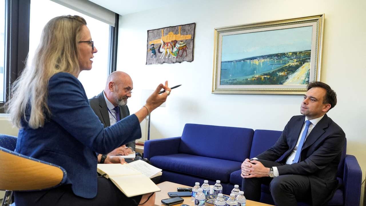 FILE PHOTO: Polish Finance Minister Domanski speaks during IMF and World Bank spring meetings in Washington