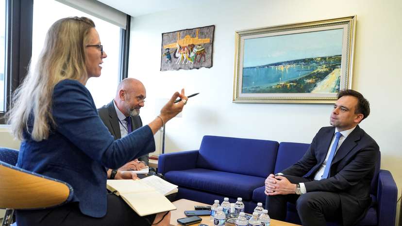 FILE PHOTO: Polish Finance Minister Domanski speaks during IMF and World Bank spring meetings in Washington