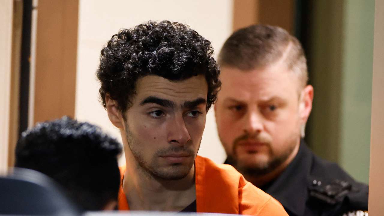FILE PHOTO: Luigi Mangione attends an extradition hearing at Blair County Court House in Hollidaysburg, Pennsylvania