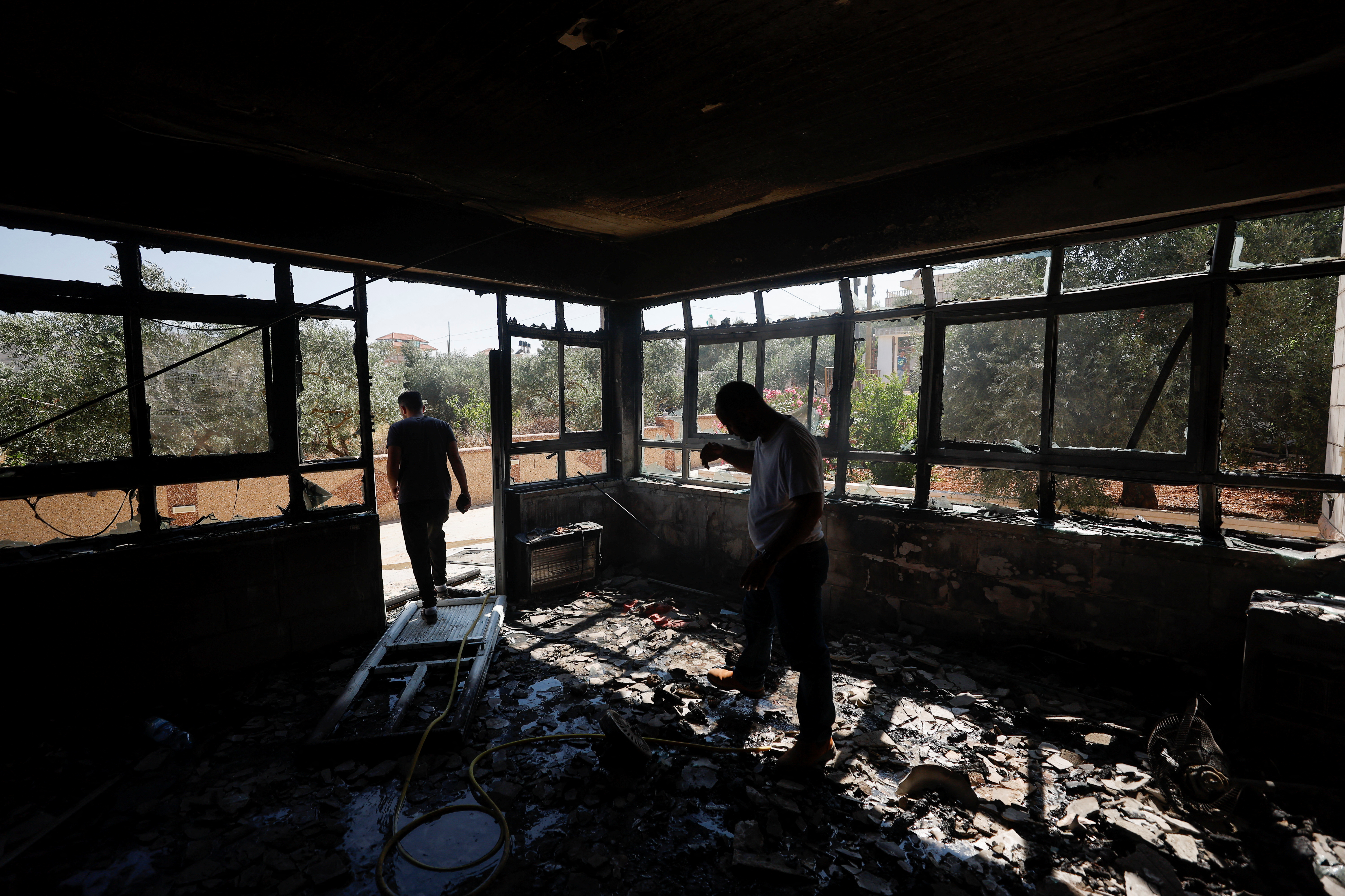 Aftermath of Israeli settlers attack near Ramallah