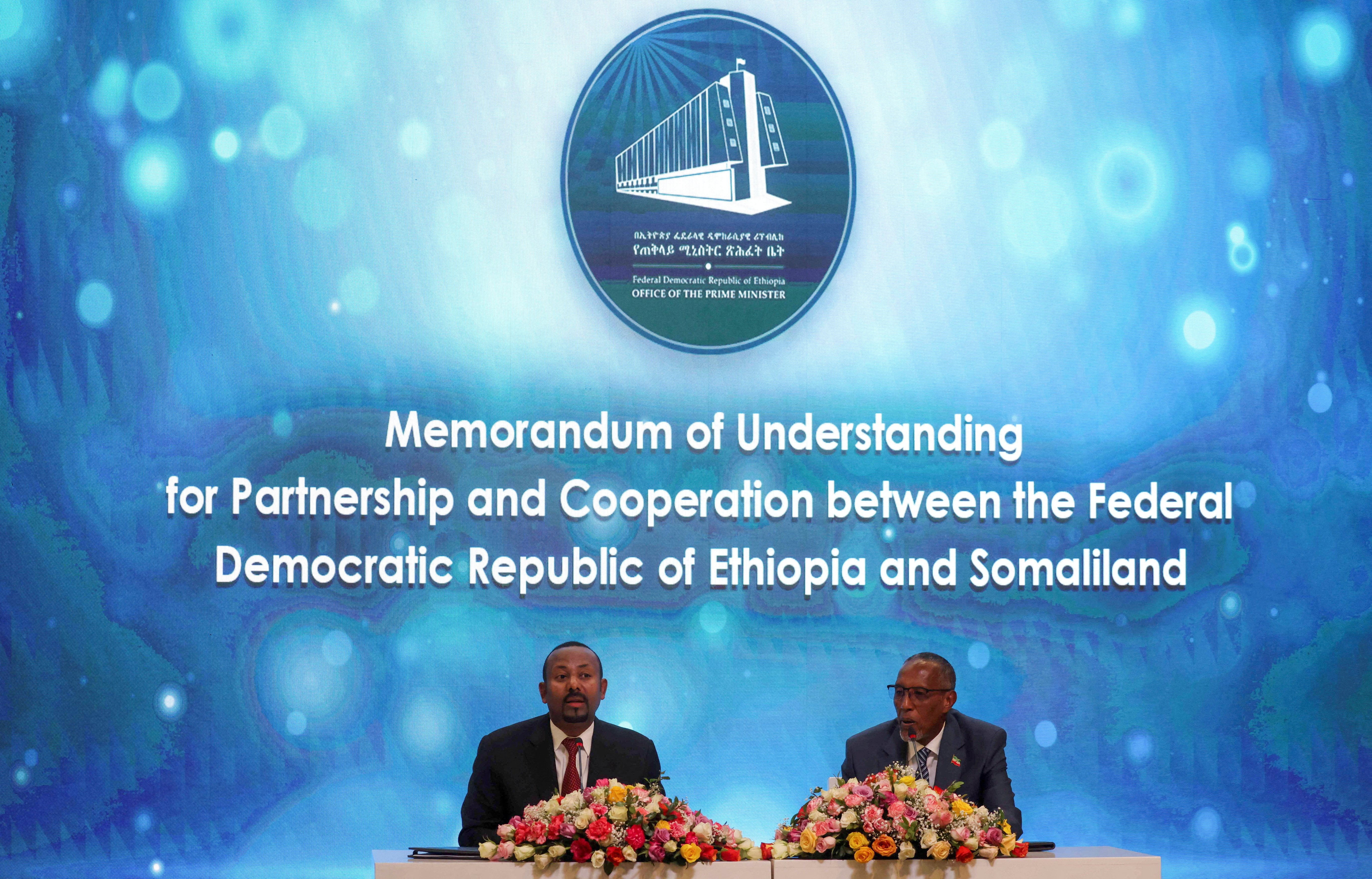 Signing of the Memorandum of Understanding agreement between Ethiopia and Somaliland, in Addis Ababa