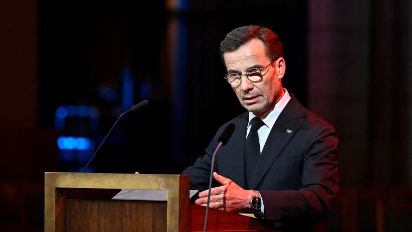 Sweden's PM Prime Minister Kristersson attends a memorial service for the victims of the Indian Ocean tsunami, in Uppsala