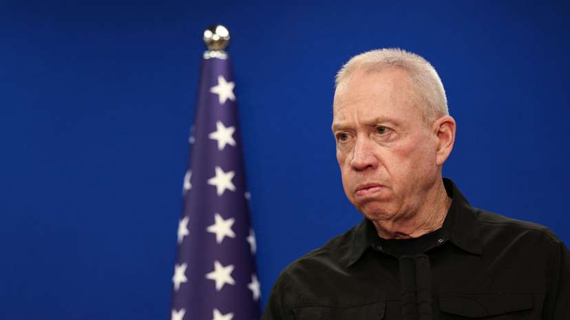 U.S. Secretary of Defense Austin and Israeli Defense Minister Gallant hold a joint press conference at Israel's Ministry of Defense, in Tel Aviv