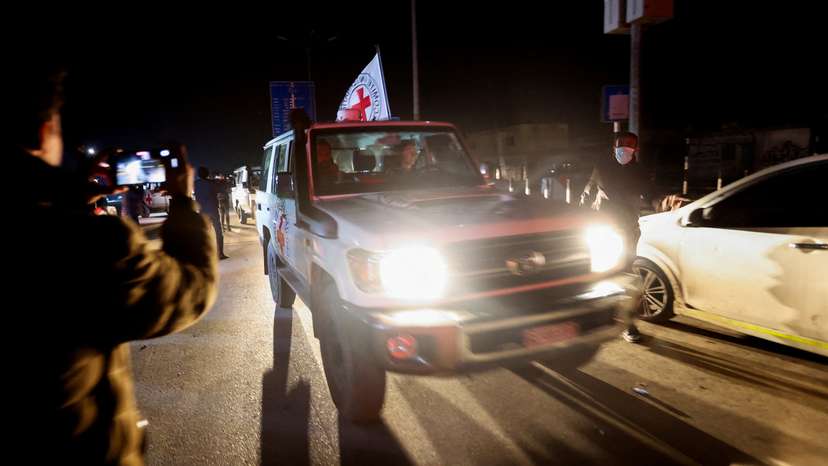 FILE PHOTO: Hostages are released as part of a deal between Israel and Palestinian Islamist group Hamas