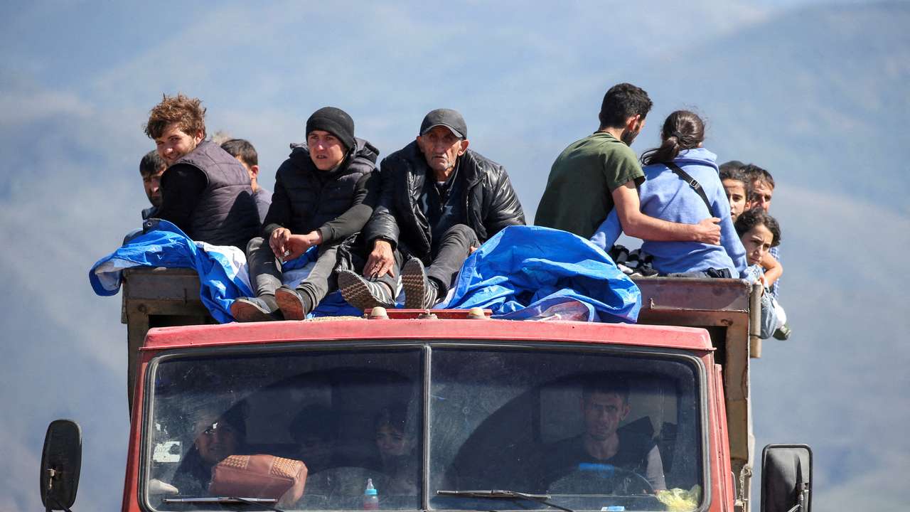 FILE PHOTO: Refugees from Nagorno-Karabakh arrive in Kornidzor