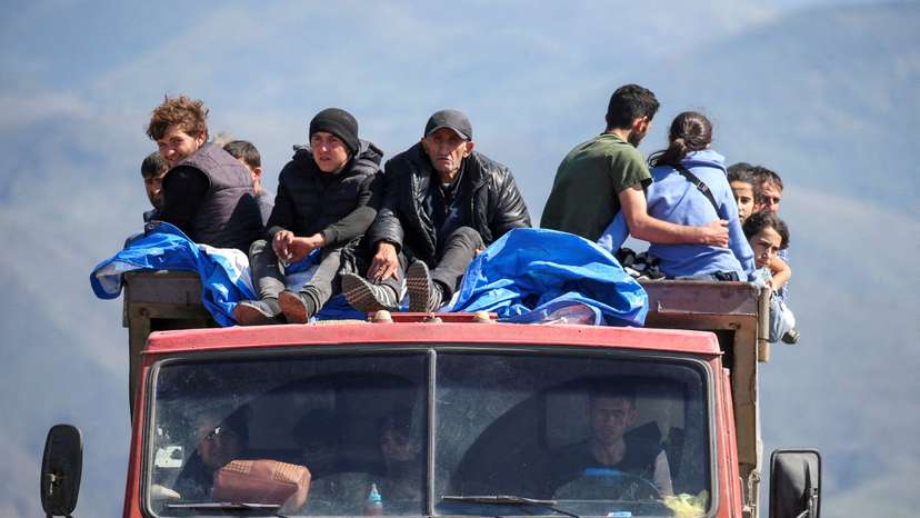FILE PHOTO: Refugees from Nagorno-Karabakh arrive in Kornidzor