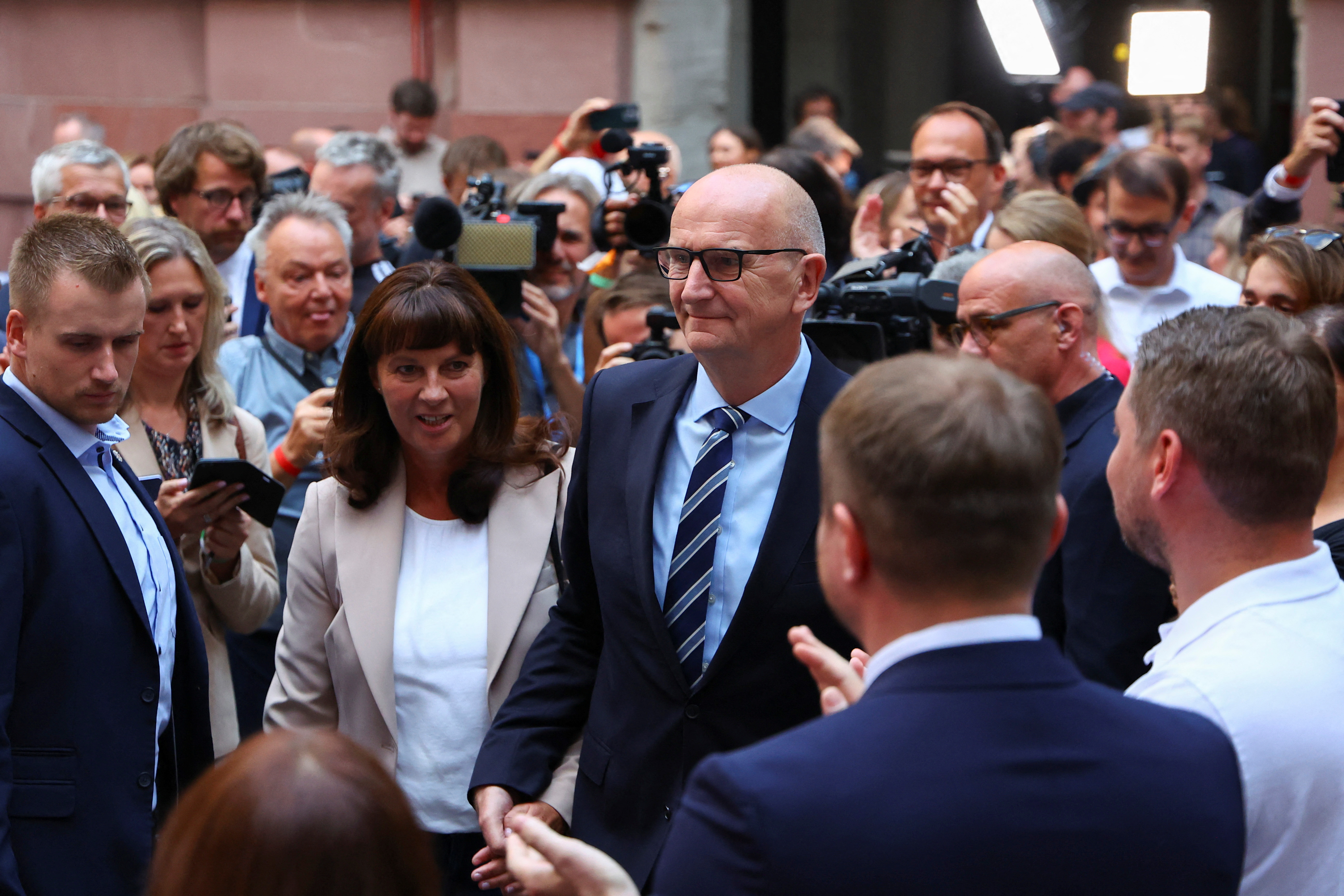 First exit polls of the Brandenburg state election in Potsdam