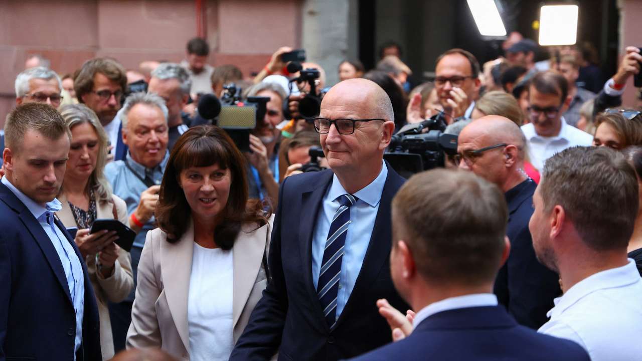 First exit polls of the Brandenburg state election in Potsdam