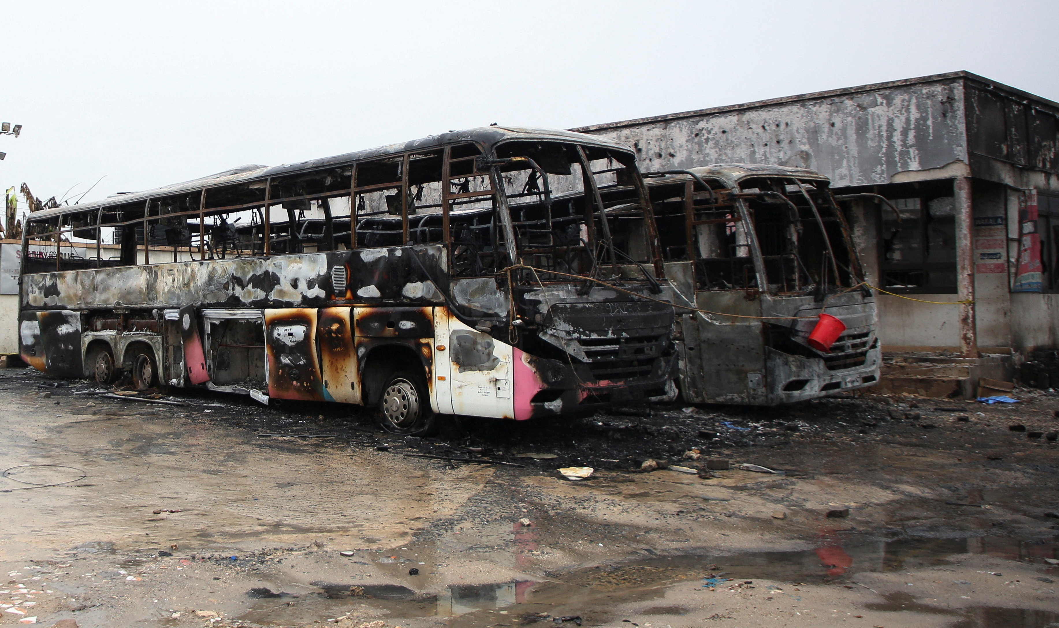 Aftermath of the demonstration following a general election marred by violent demonstrations over the exclusion of two leading opposition candidates, at Manzese in Dar es Salaam