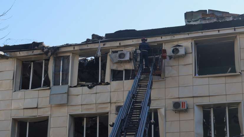 Aftermath of a Russian drone attack in Odesa