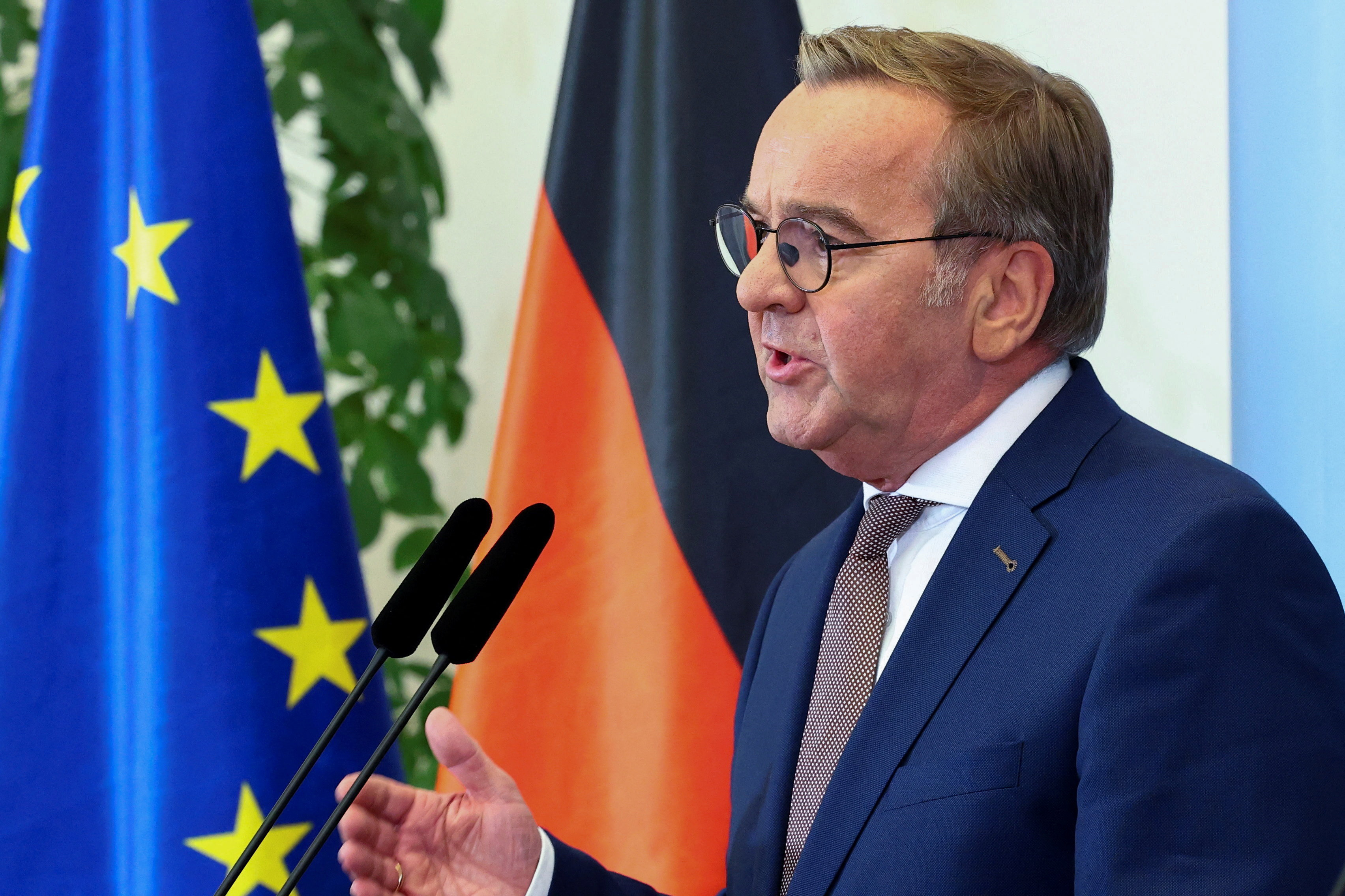 German Chancellor Merz and Defence Minister Pistorius hold a press conference after cabinet meeting, in Berlin