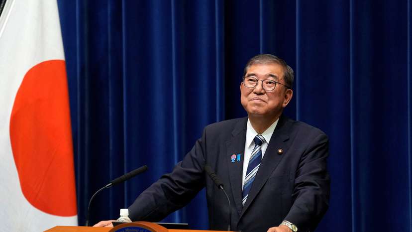 Japanese Prime Minister Shigeru Ishiba attends a press conference as he announces his resignation, in Tokyo