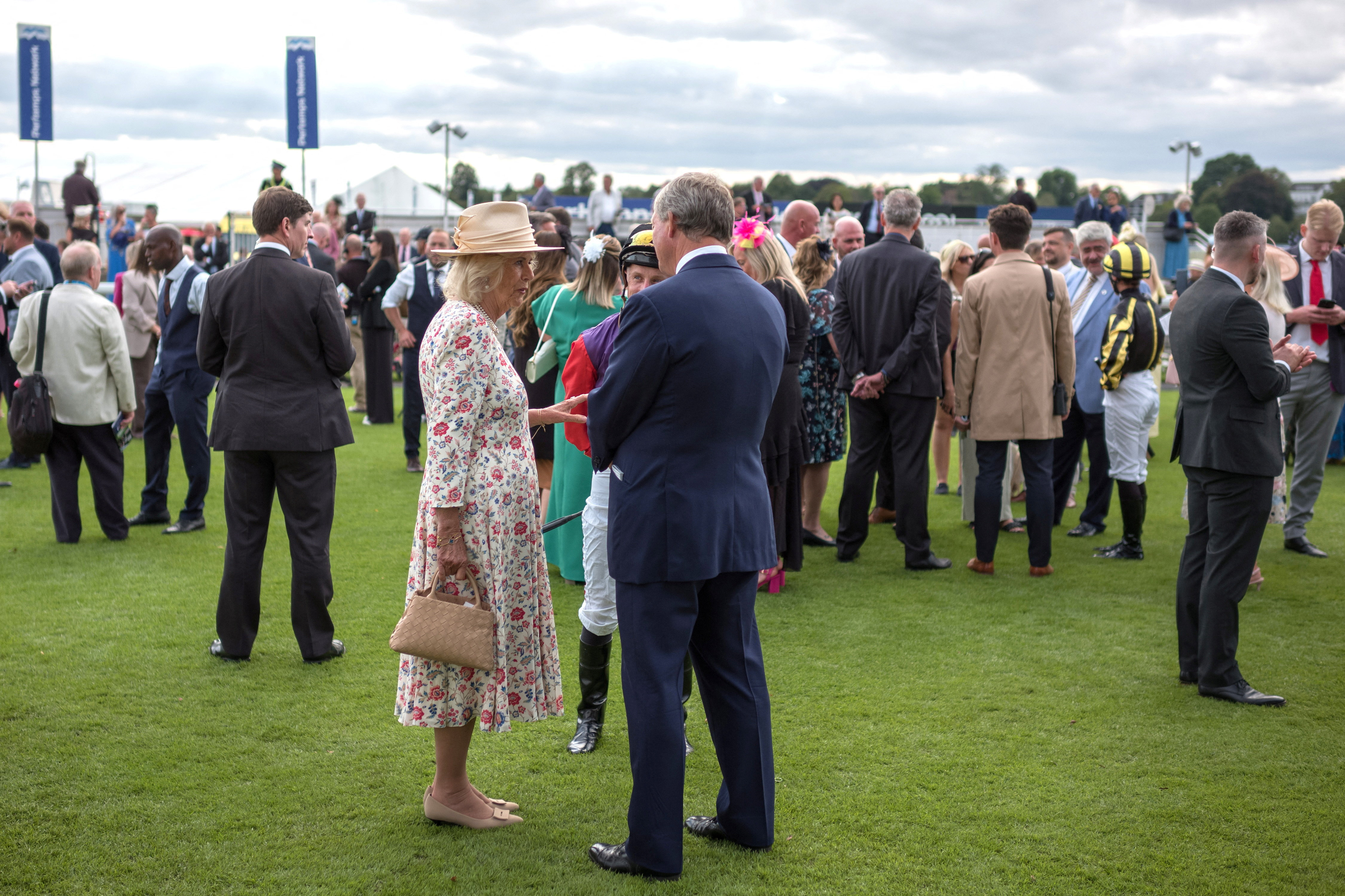 Queen Camilla attends the Ebor Festival