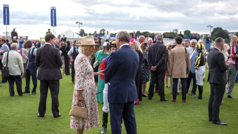 Queen Camilla attends the Ebor Festival
