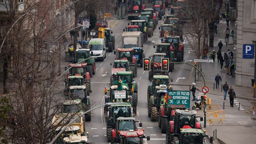 Spanish farmers' protests against rising costs, green rules, in Girona
