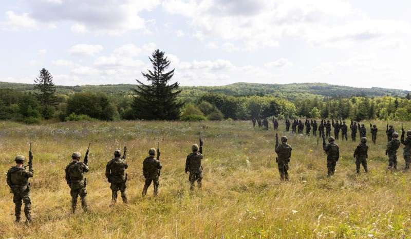 Voluntary military training for students, near Alberice village