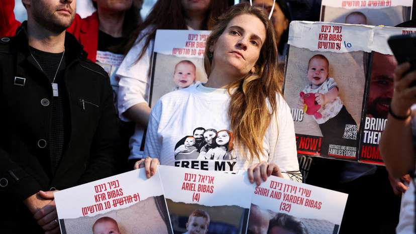 FILE PHOTO: Protest calling for the immediate release of hostages, in Tel Aviv