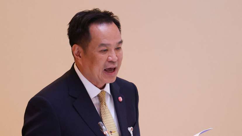 Thai PM Anutin announces his government's policies to the parliament, in Bangkok