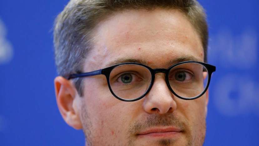 Daniel Hogsta, International Campaign to Abolish Nuclear Weapons coordinator, attends a news conference after ICAN won the Nobel Peace Prize 2017, in Geneva