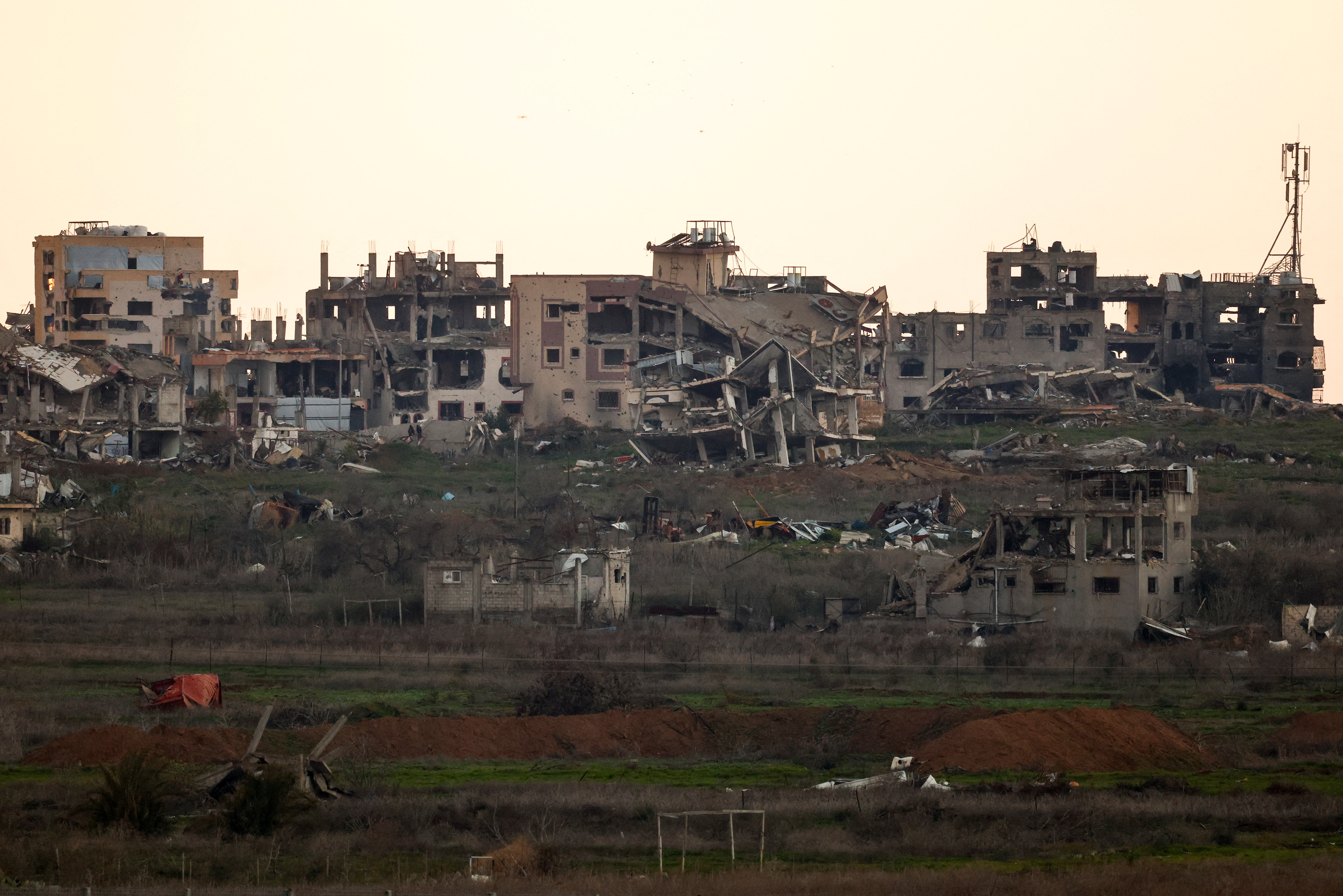 Buildings lie in ruin in North Gaza