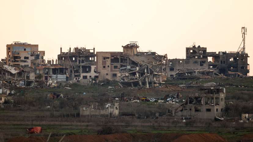 Buildings lie in ruin in North Gaza