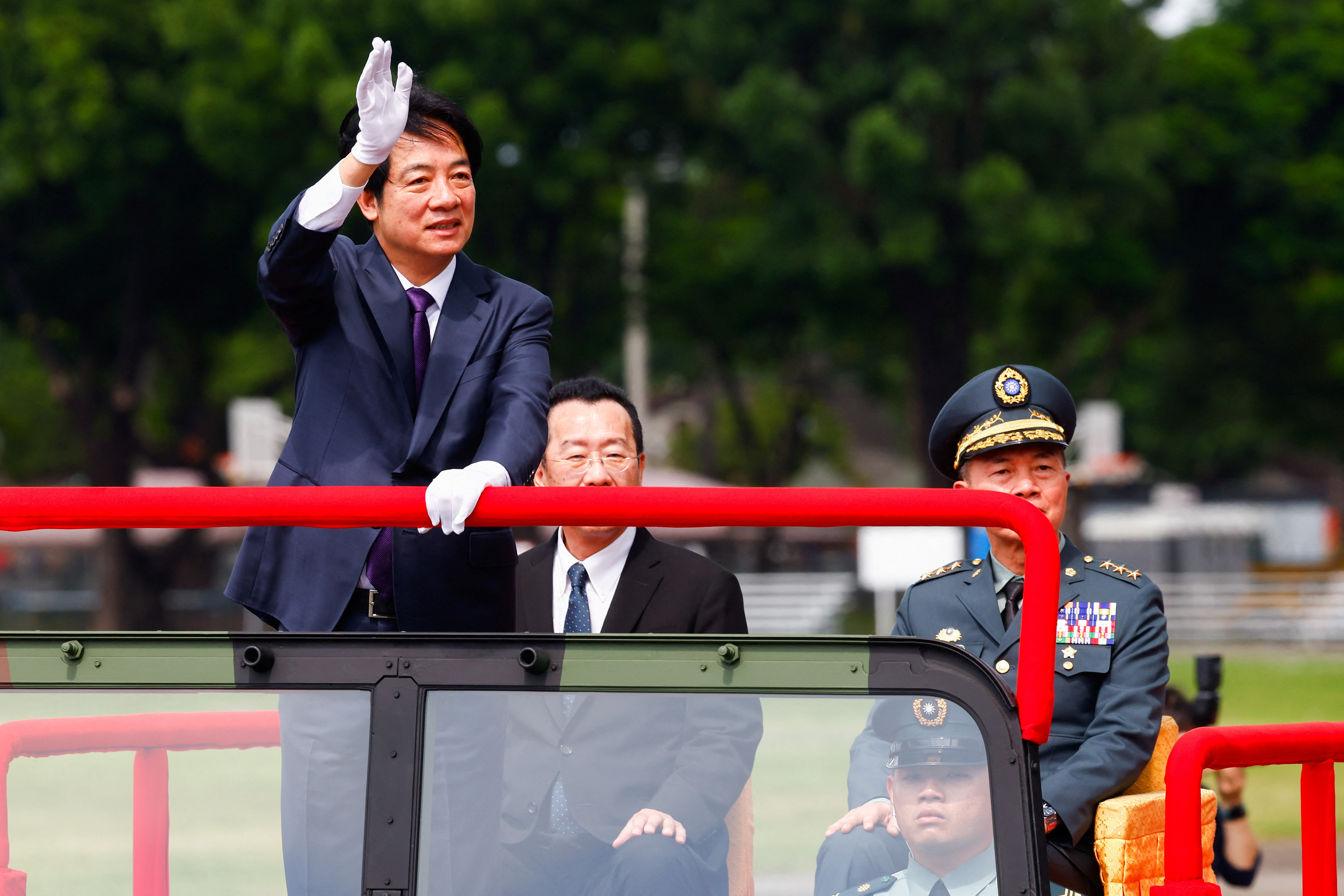 Taiwanese President Lai Ching-te visits Republic of China Military Academy for its 100th anniversary celebrations in Kaohsiung