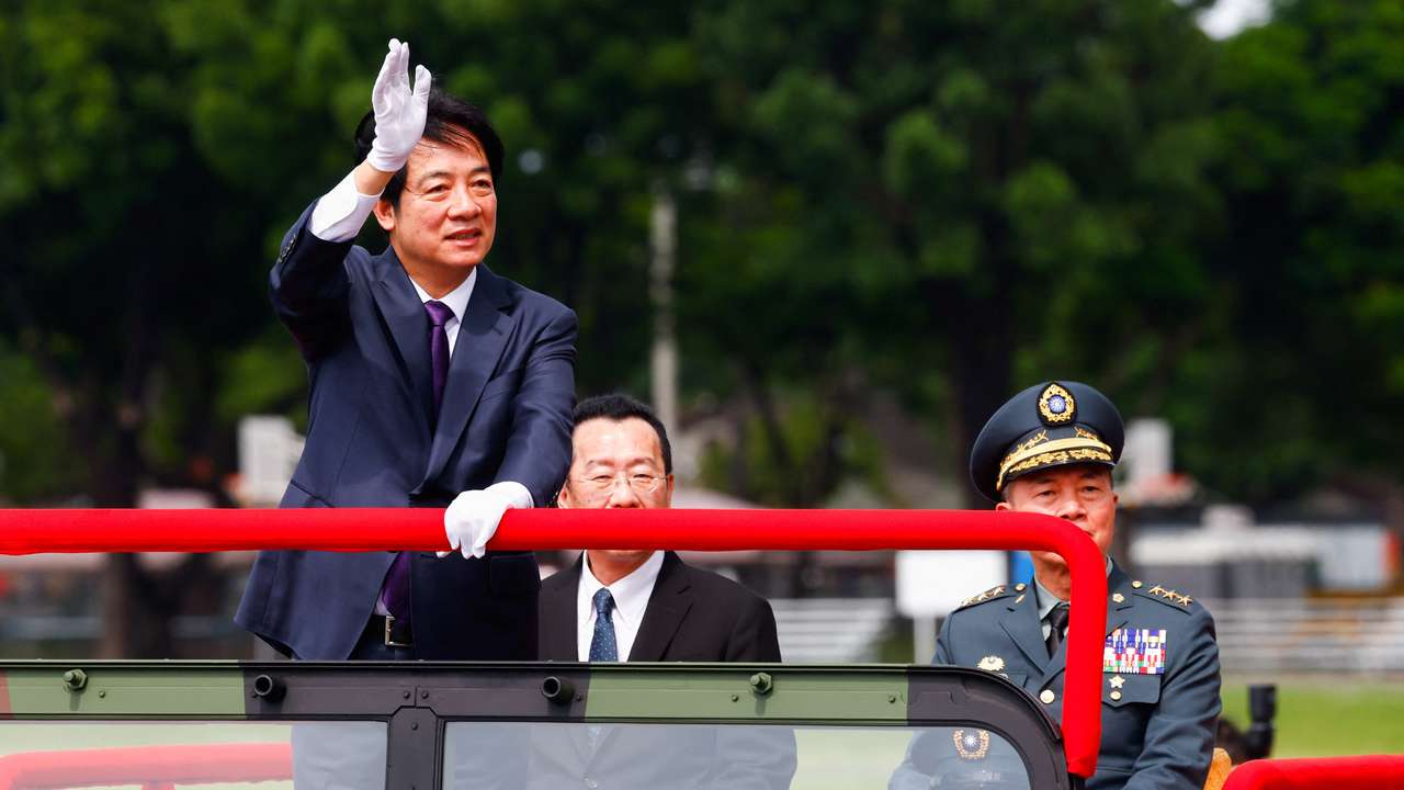 Taiwanese President Lai Ching-te visits Republic of China Military Academy for its 100th anniversary celebrations in Kaohsiung
