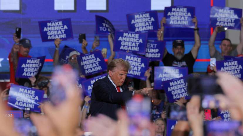 Republican presidential nominee Trump holds a campaign rally, in Erie
