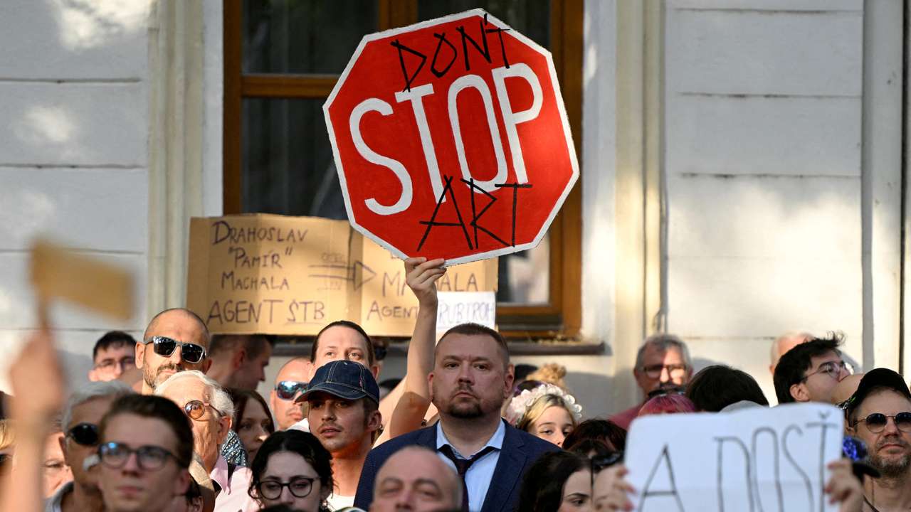 FILE PHOTO: Anti-government protest against recent moves by the government on justice and cultural issues, in Bratislava