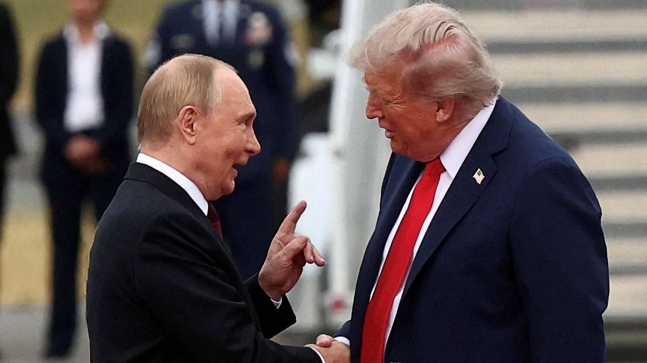 FILE PHOTO: U.S. President Trump meets with Russian President Putin in Alaska
