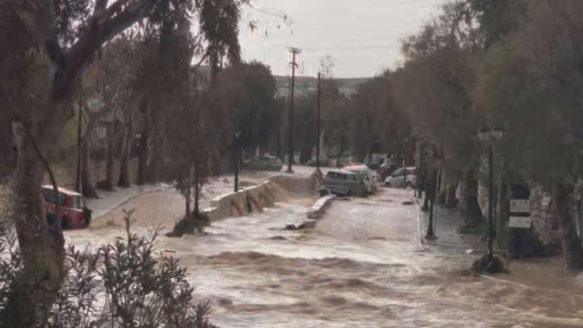 Floods in the Greek island of Paros