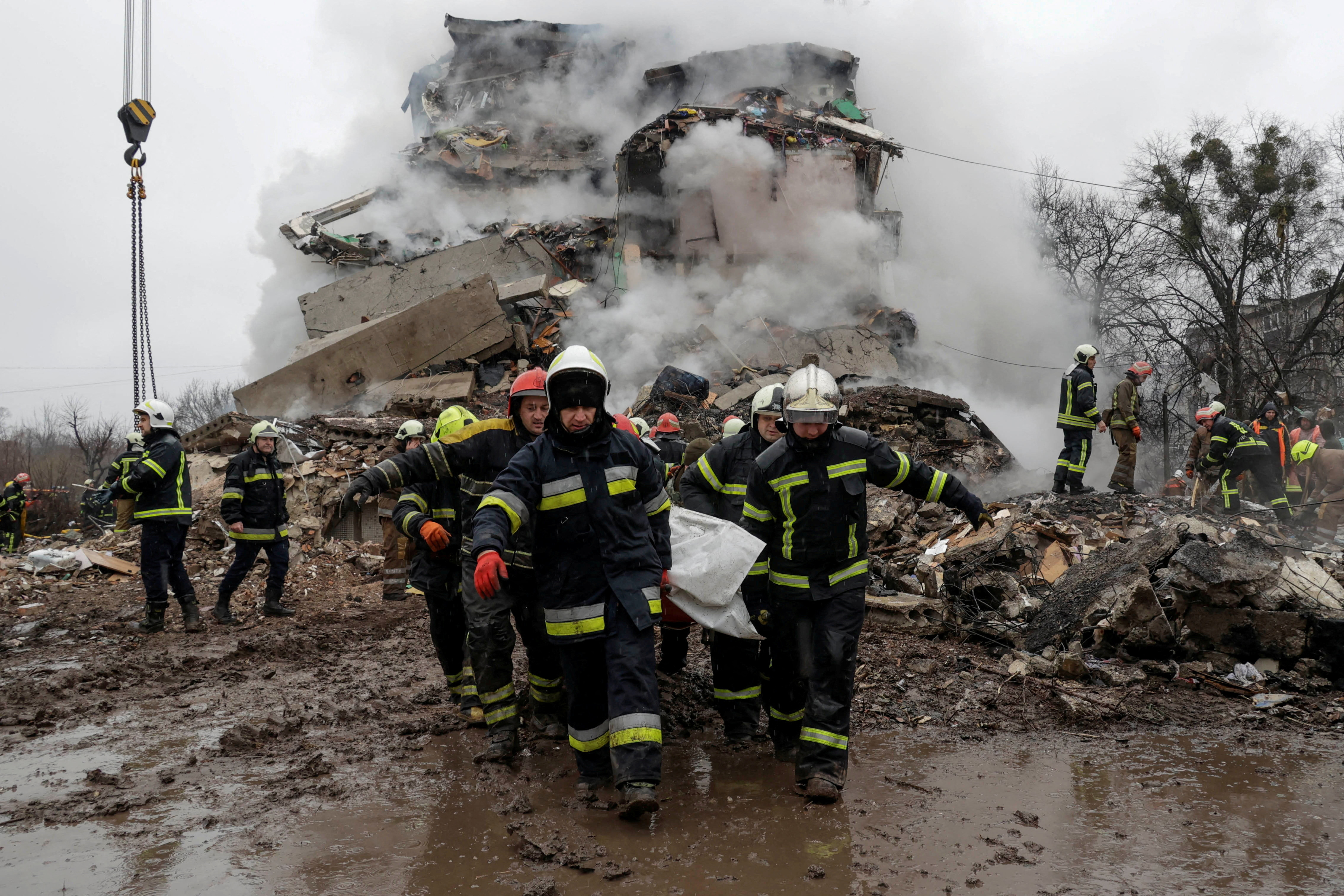 Aftermath of a Russian missile strike in Poltava